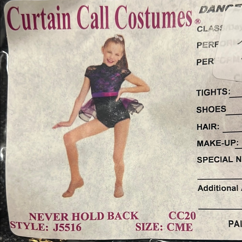 Black and Purple Dance Costume with Sparkly Embellishments